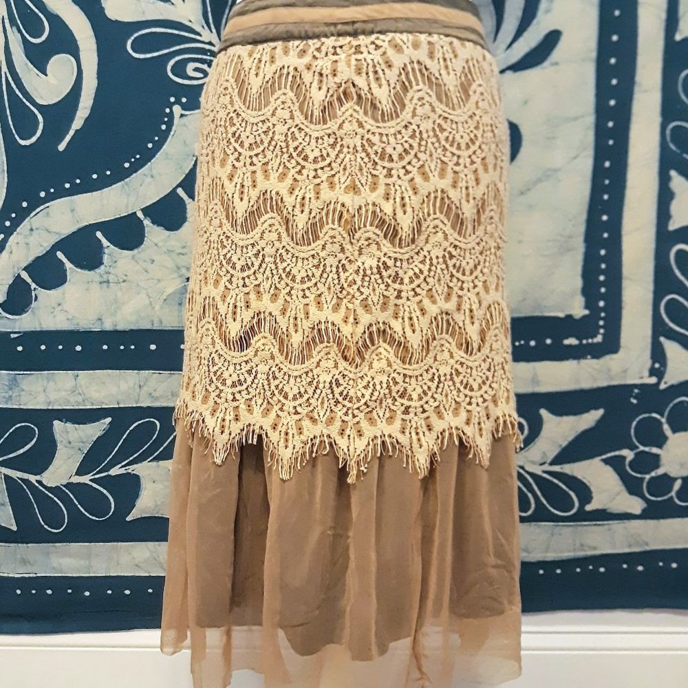 The Pyramid Collection Boho Lace Skirt Small